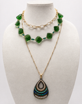Verdant Glo Layered Necklace Set