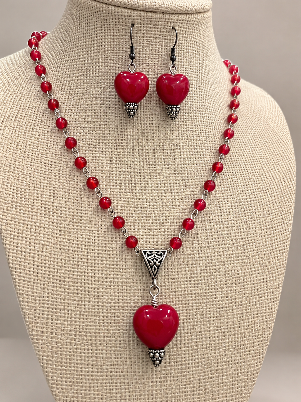 Crimson Devotion Necklace & Earring Set